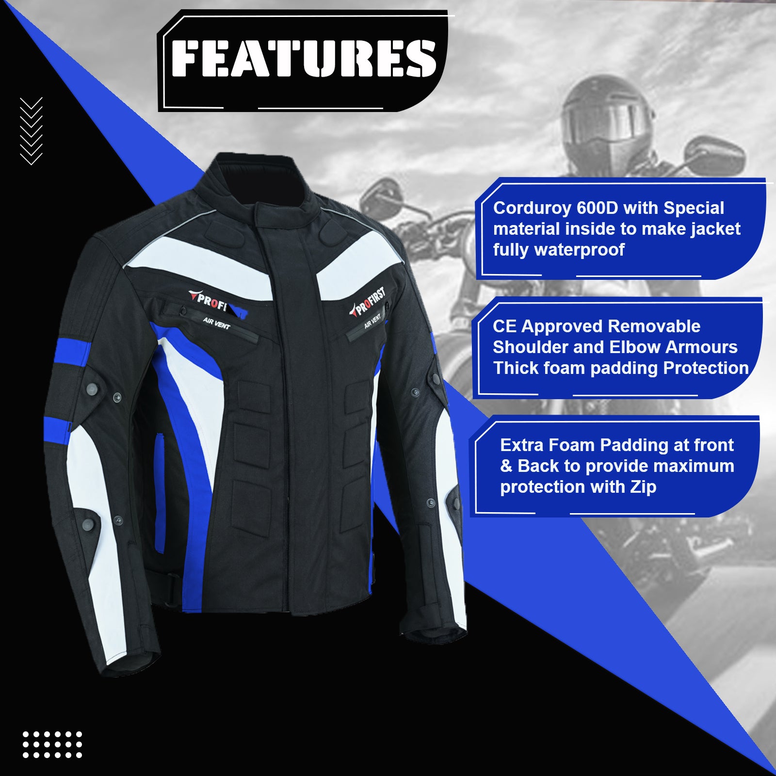 Profirst Packs Motorbike Men Jacket