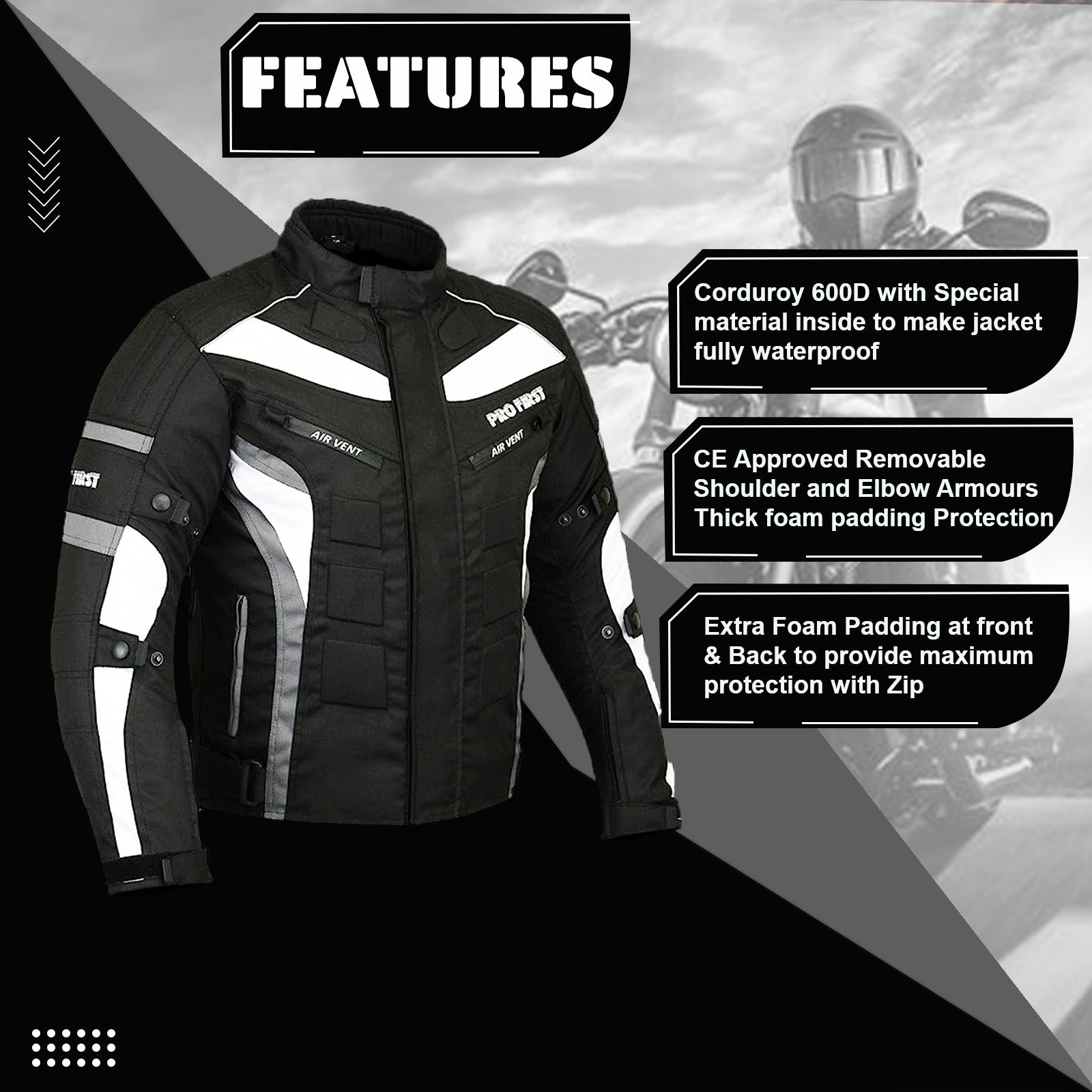 Profirst Packs Motorbike Men Jacket