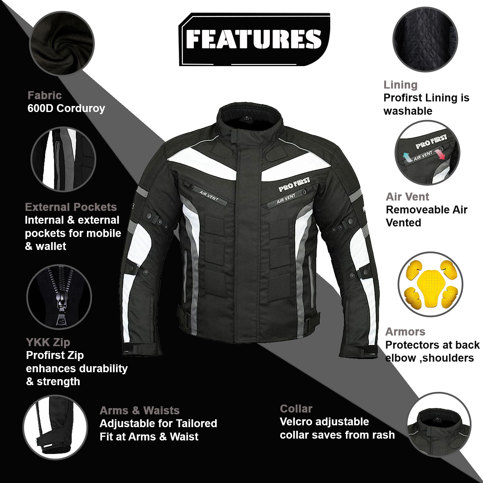 Profirst Packs Motorbike Men Jacket