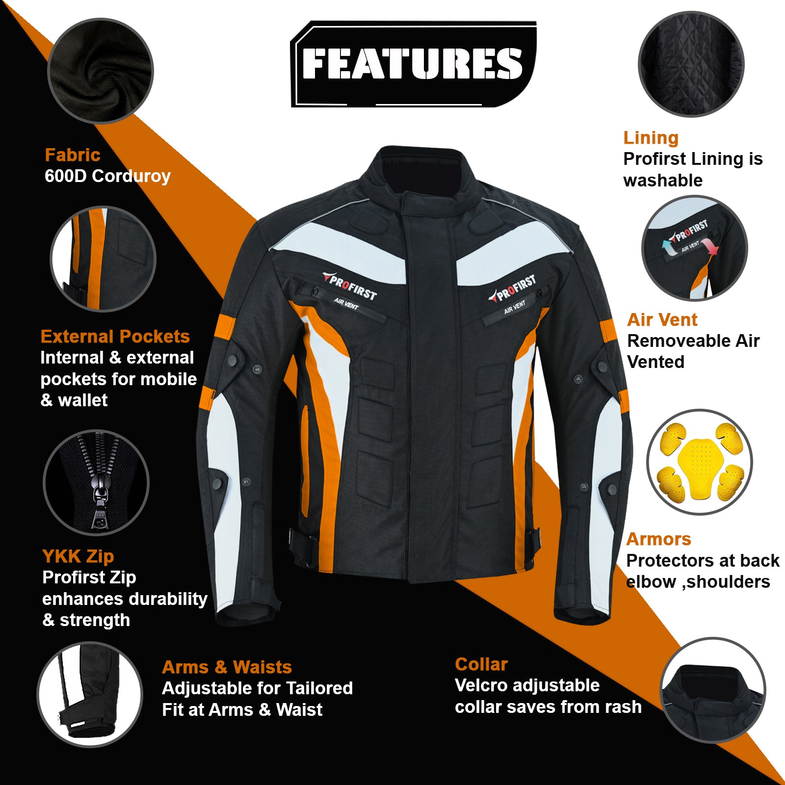 Profirst Packs Motorbike Men Jacket