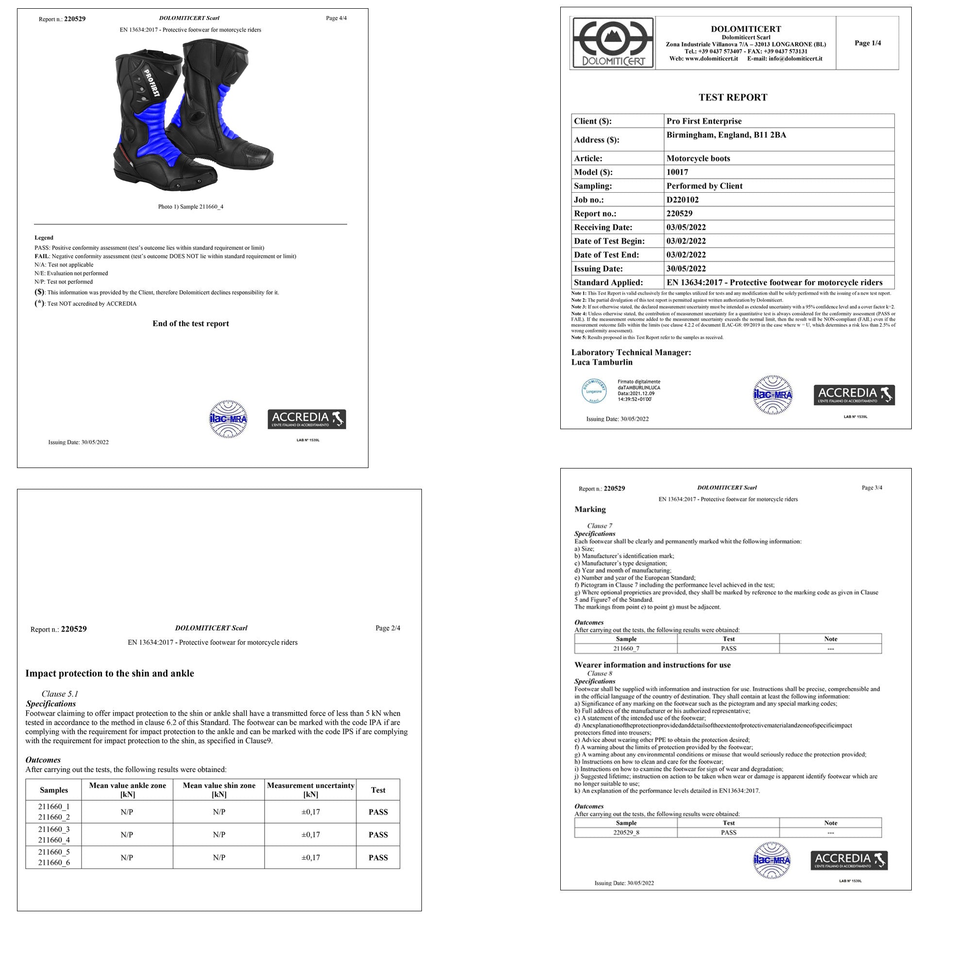 Profirst Thunder Strike Motorbike Boots