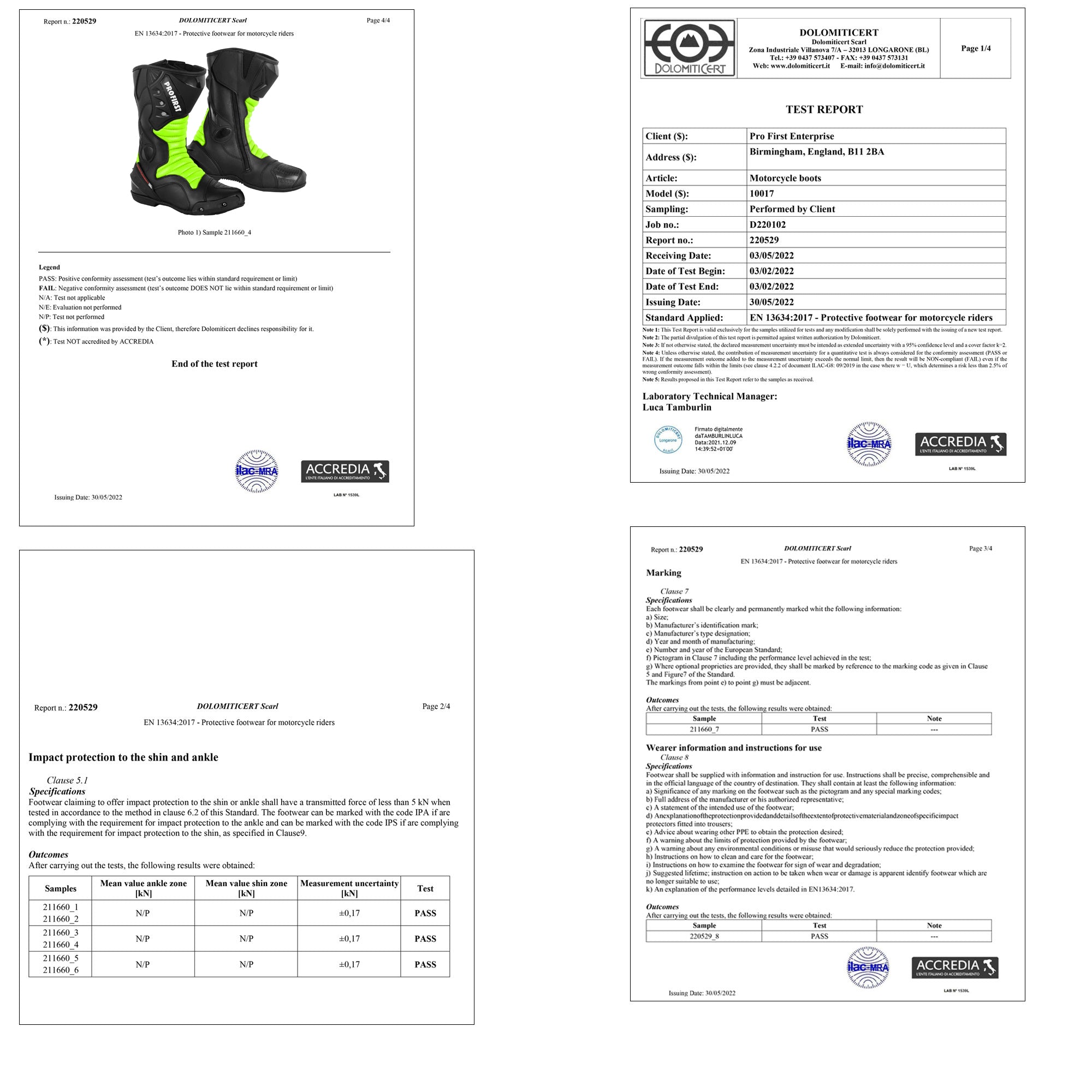 Profirst Thunder Strike Motorbike Boots