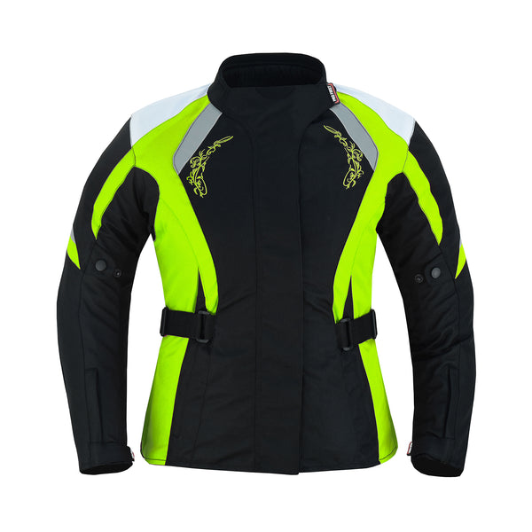 Profirst A Star Ladies Motorbike Jacket Black/Green