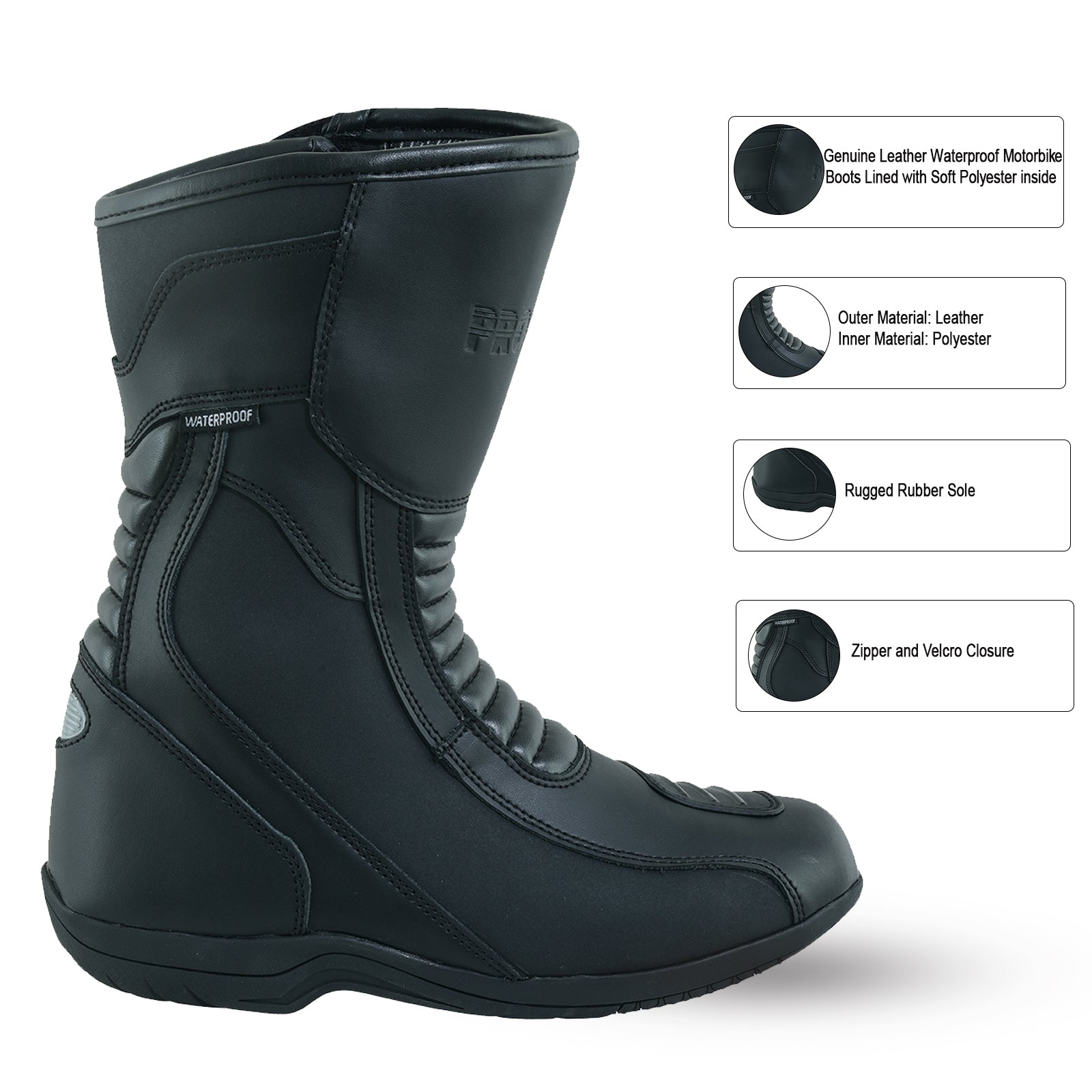 Profirst Airteck Waterproof Motorcycle Touring Boots