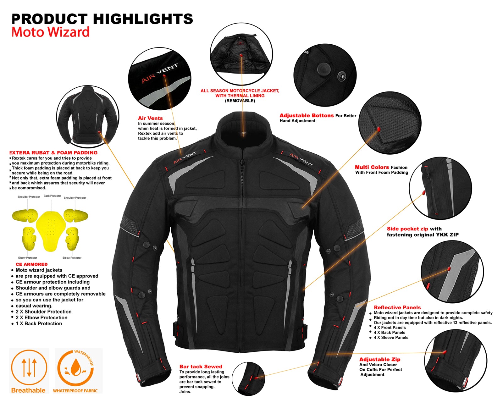 Profirst Moto Wizard Motorbike Men Jacket