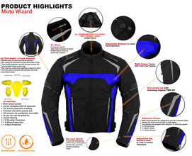 Profirst Moto Wizard Motorbike Men Jacket Blue