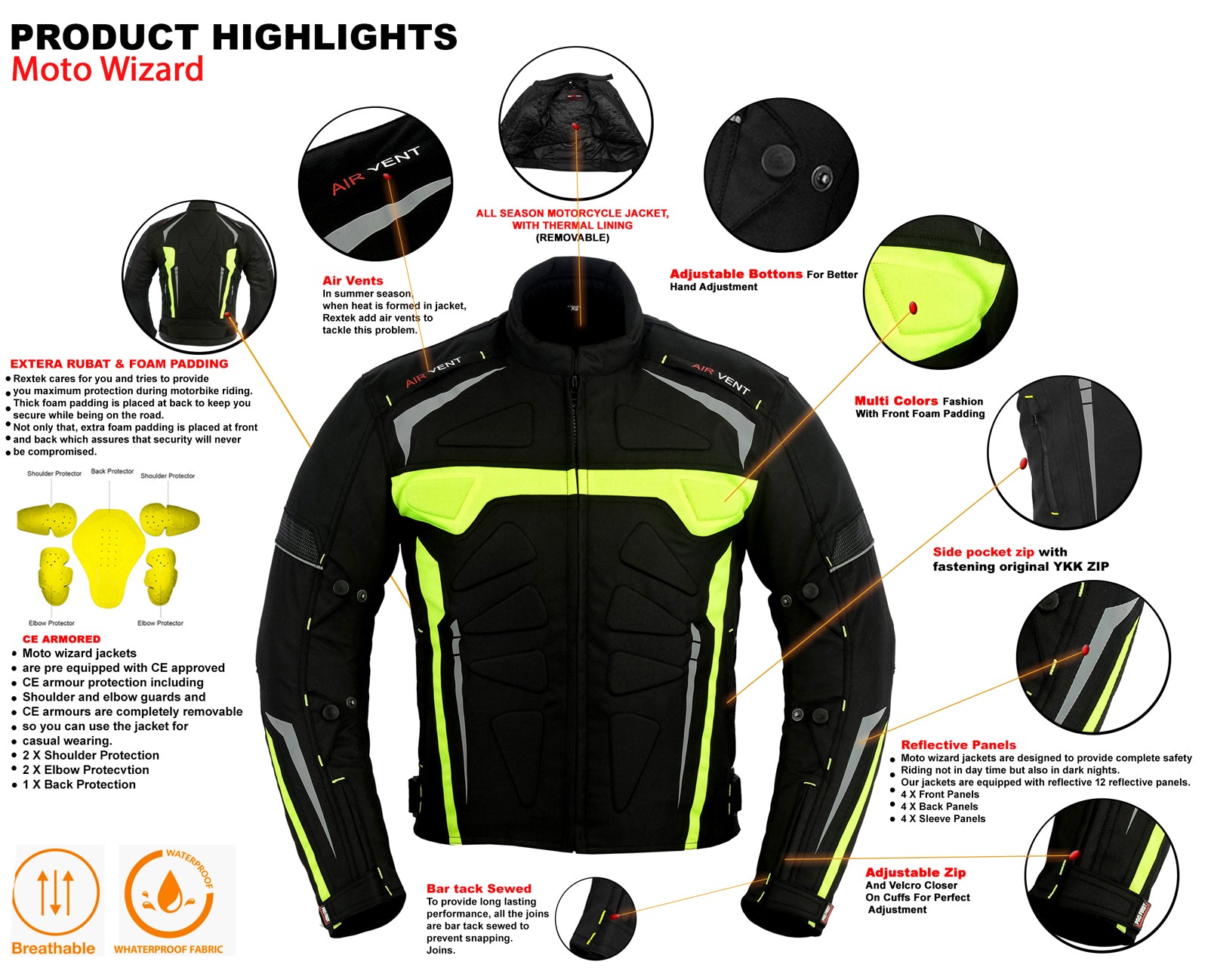 Profirst Moto Wizard Motorbike Men Jacket