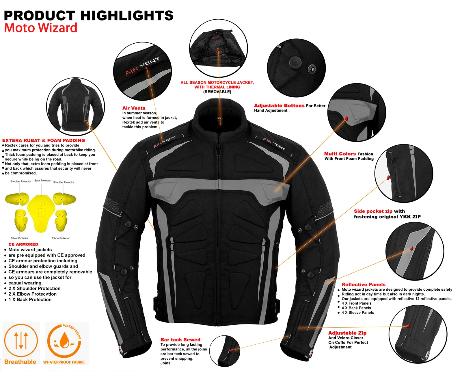 Profirst Moto Wizard Motorbike Men Jacket