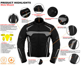 Profirst Moto Wizard Motorbike Men Jacket Grey