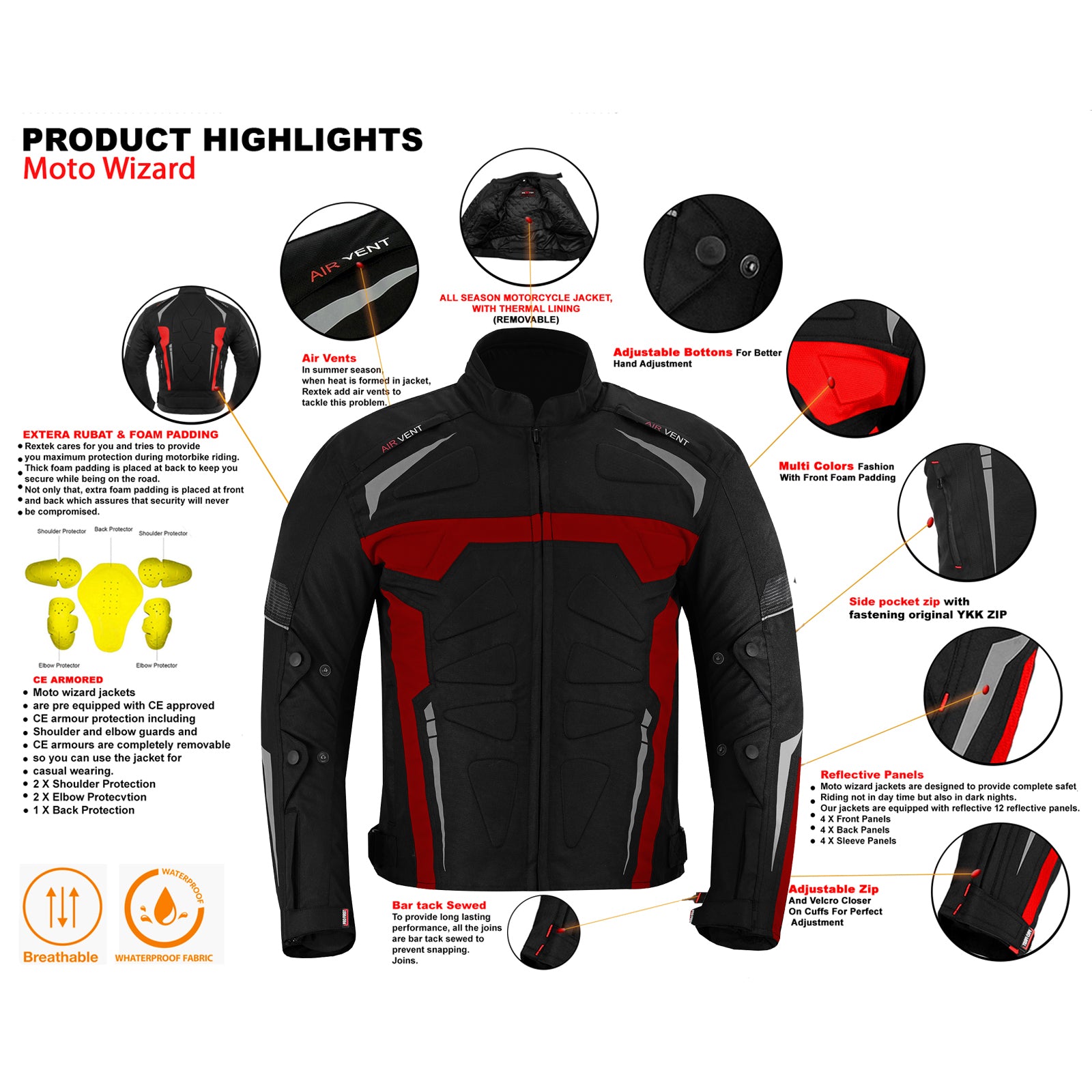 Profirst Moto Wizard Motorbike Men Jacket