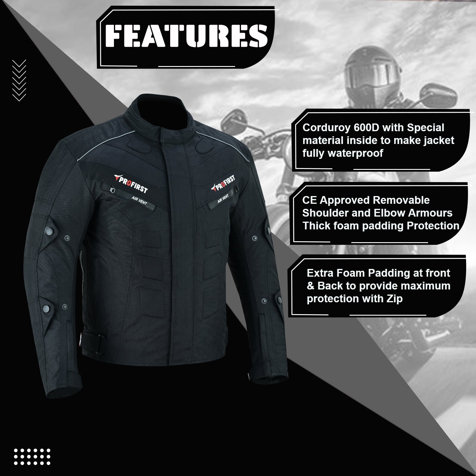 Profirst Packs Motorbike Men Jacket