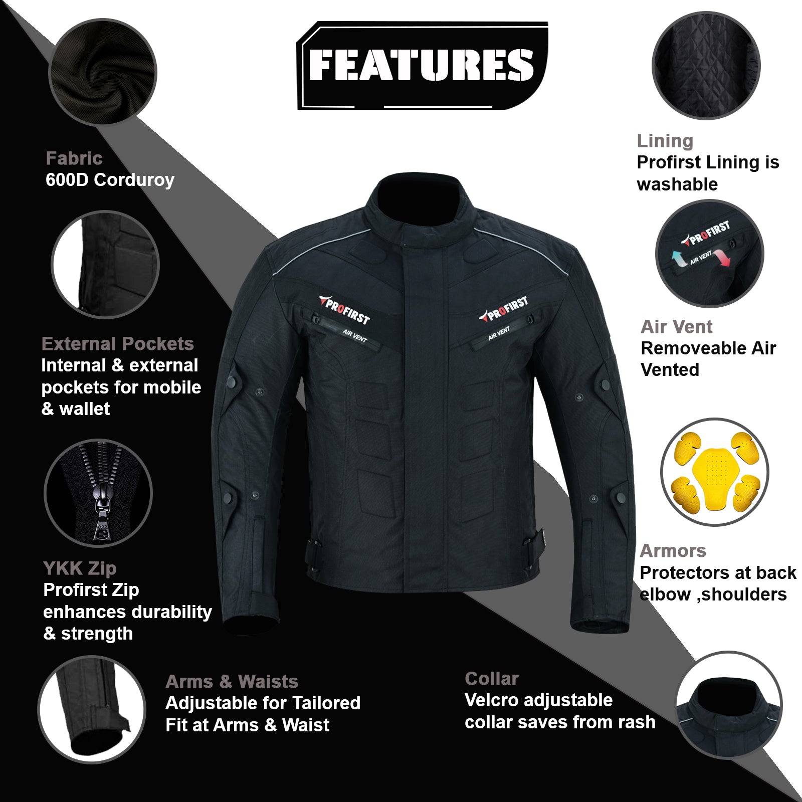 Profirst Packs Motorbike Men Jacket