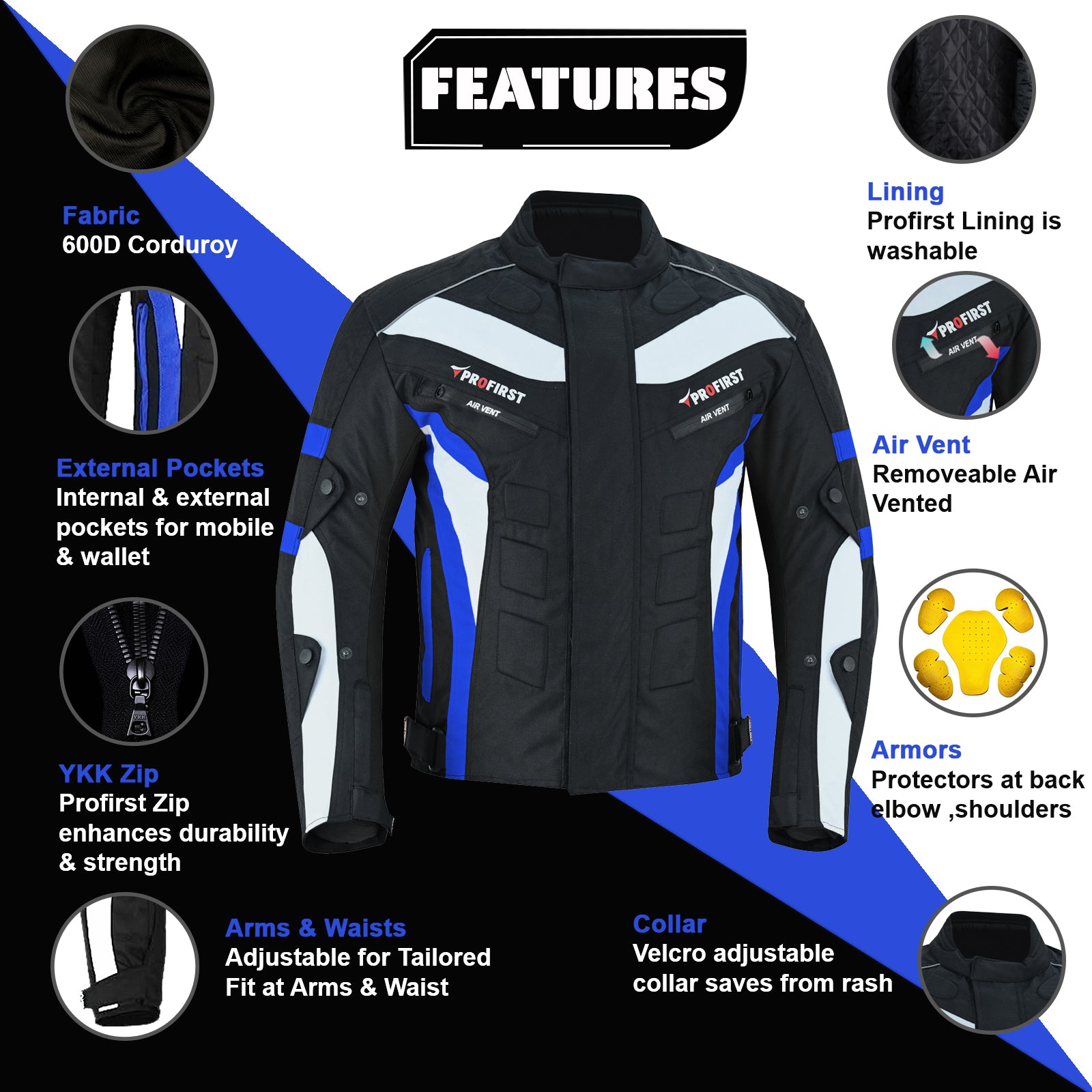 Profirst Packs Motorbike Men Jacket