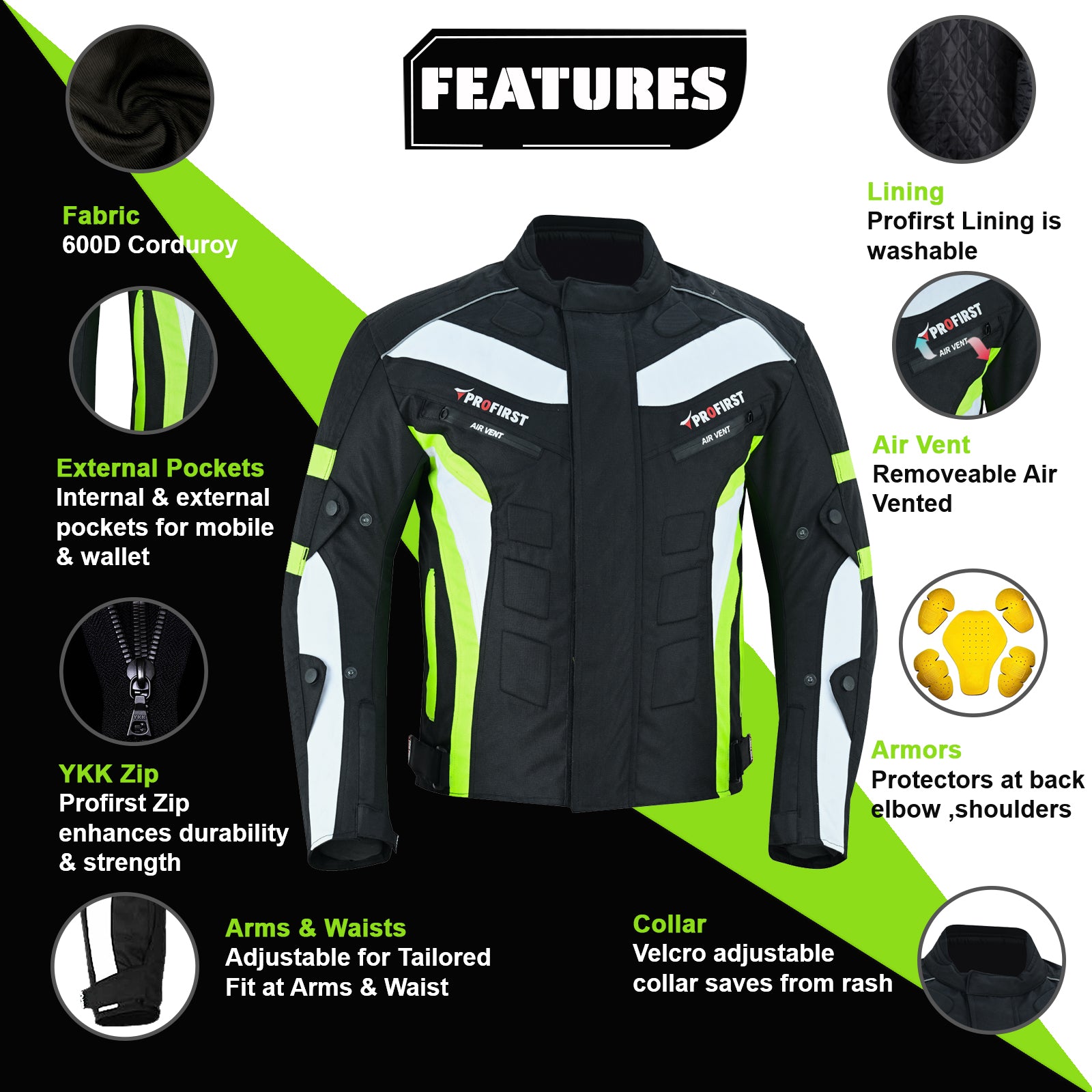 Profirst Packs Motorbike Men Jacket