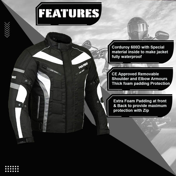 Profirst Packs Motorbike Men Jacket Grey