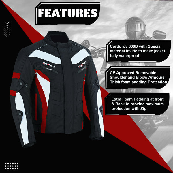 Profirst Packs Motorbike Men Jacket Red