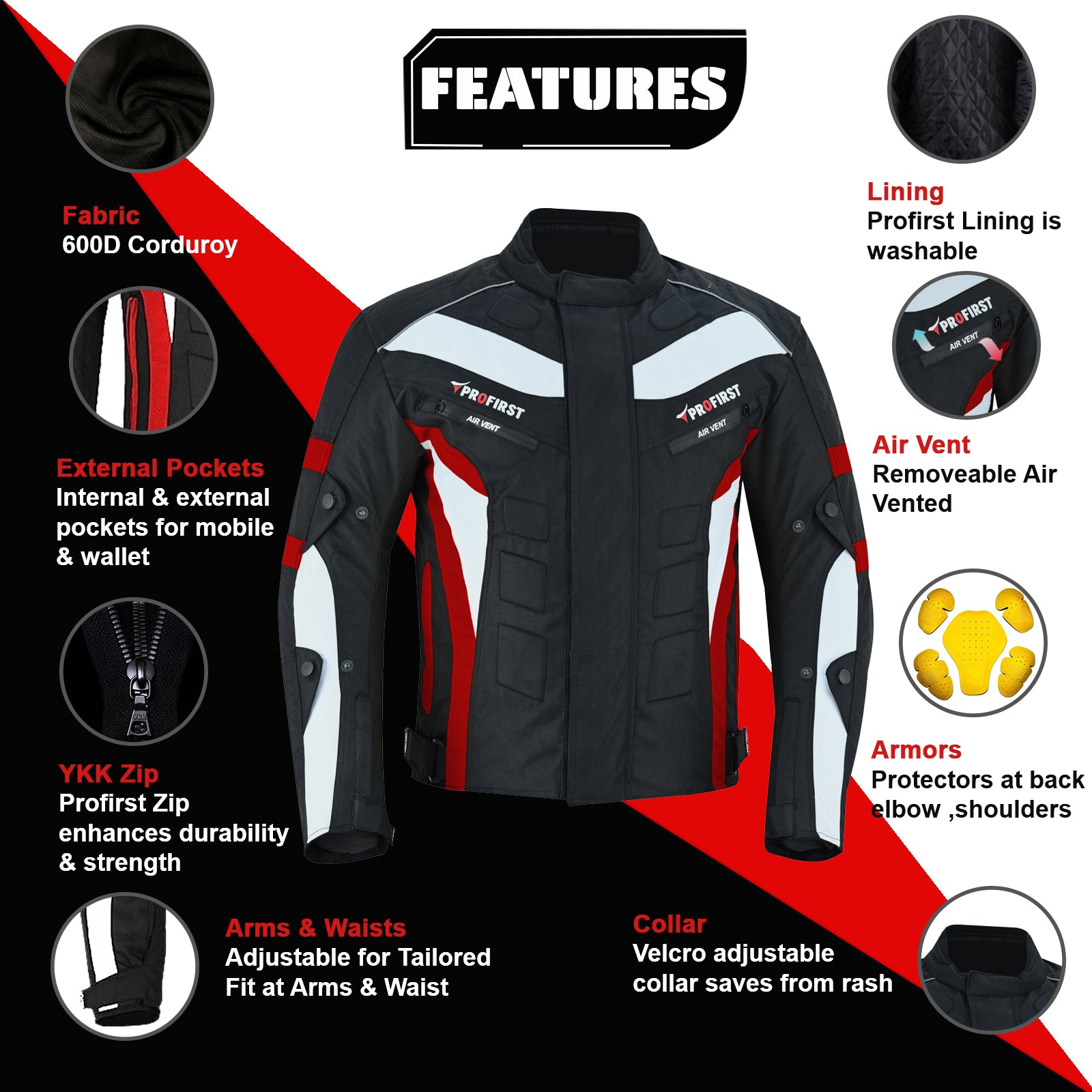 Profirst Packs Motorbike Men Jacket