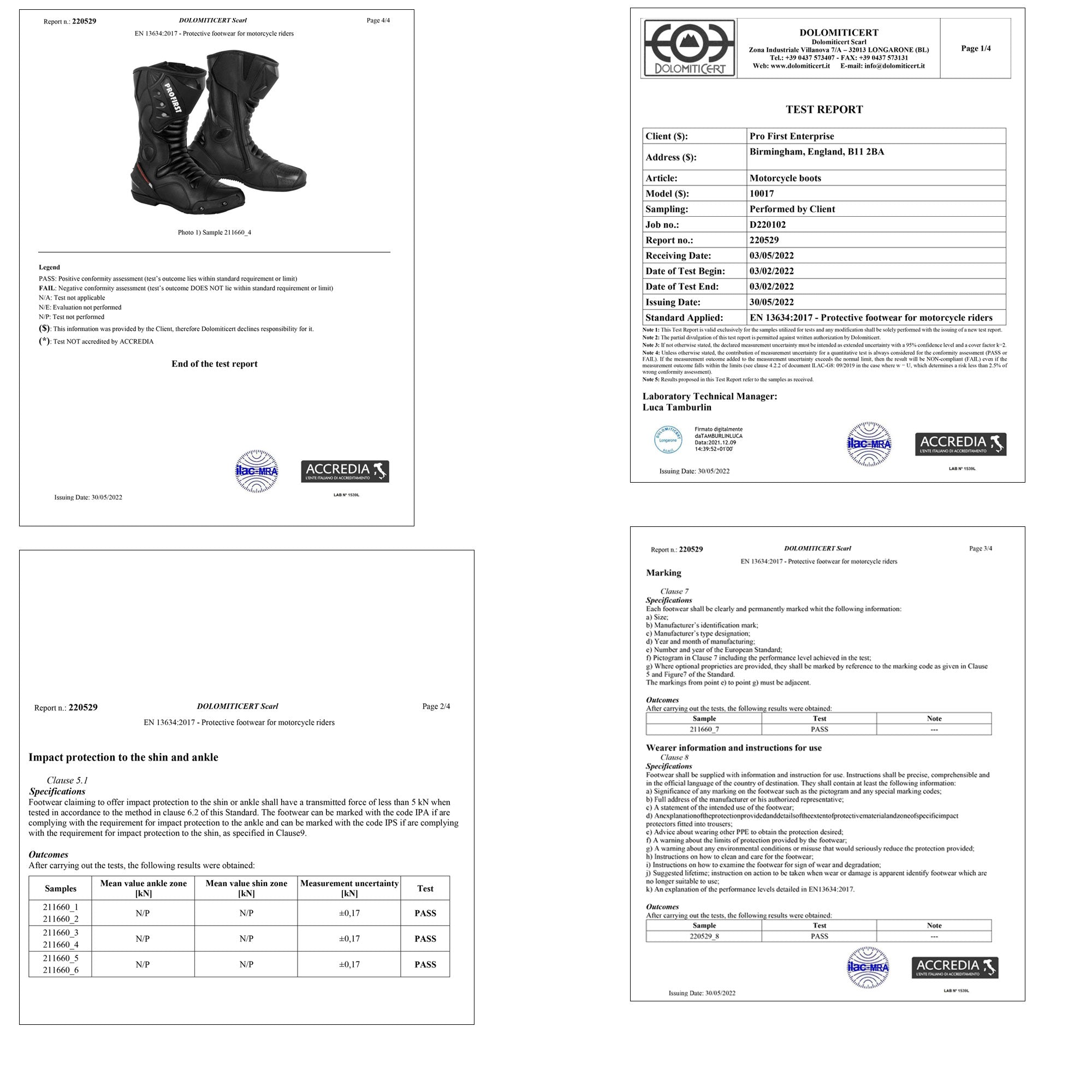 Profirst Thunder Strike Motorbike Boots
