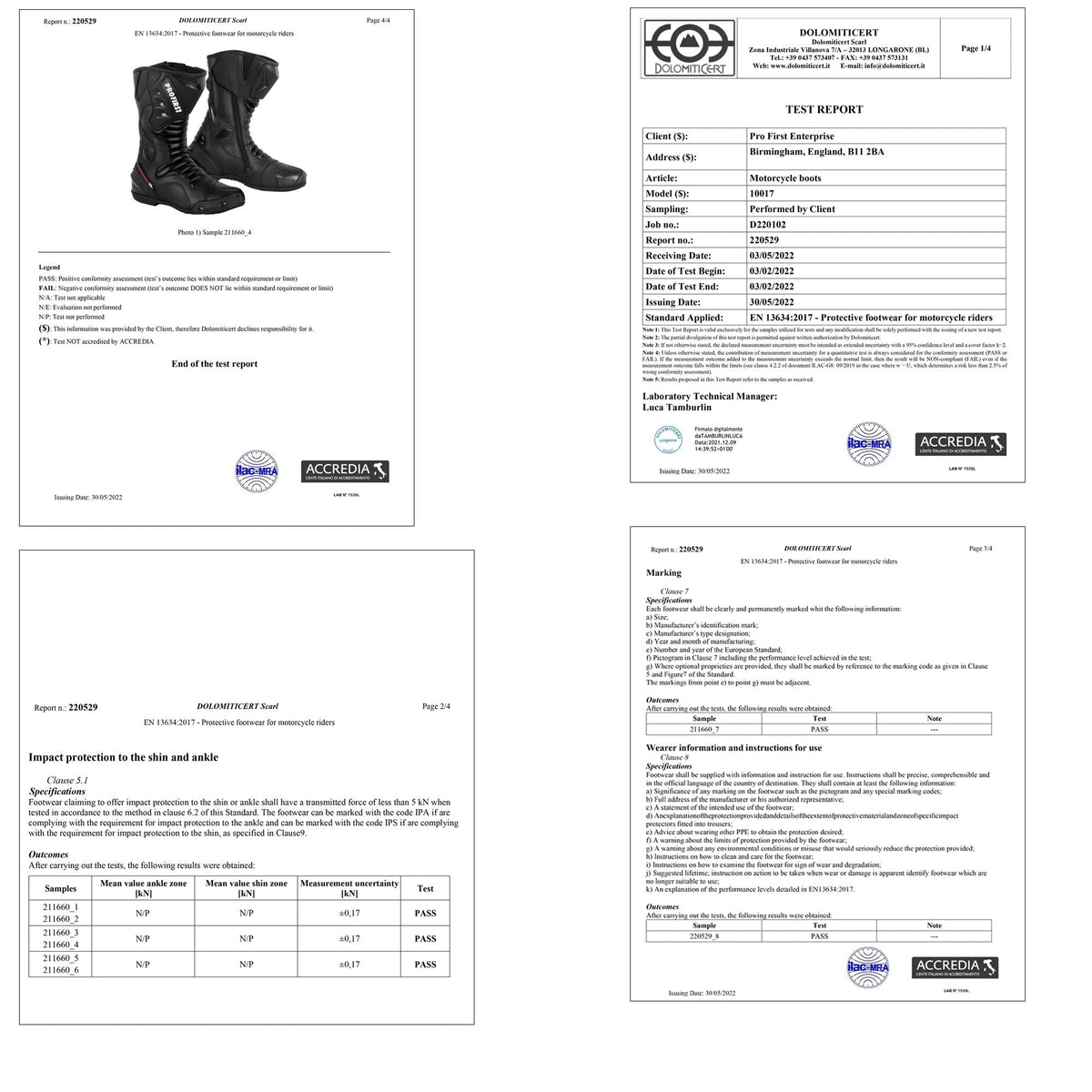 Profirst Thunder Strike Waterproof Motorcycle Racing Boots