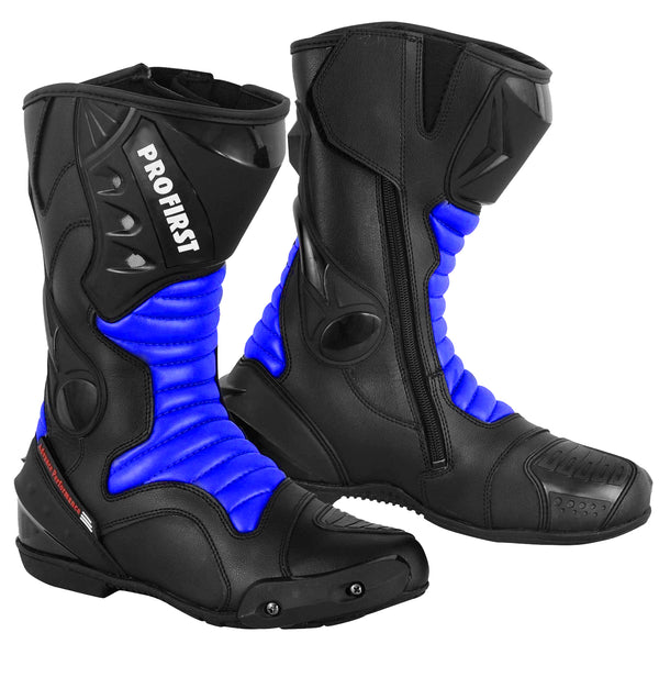 Profirst Thunder Strike Motorbike Men Boots Blue