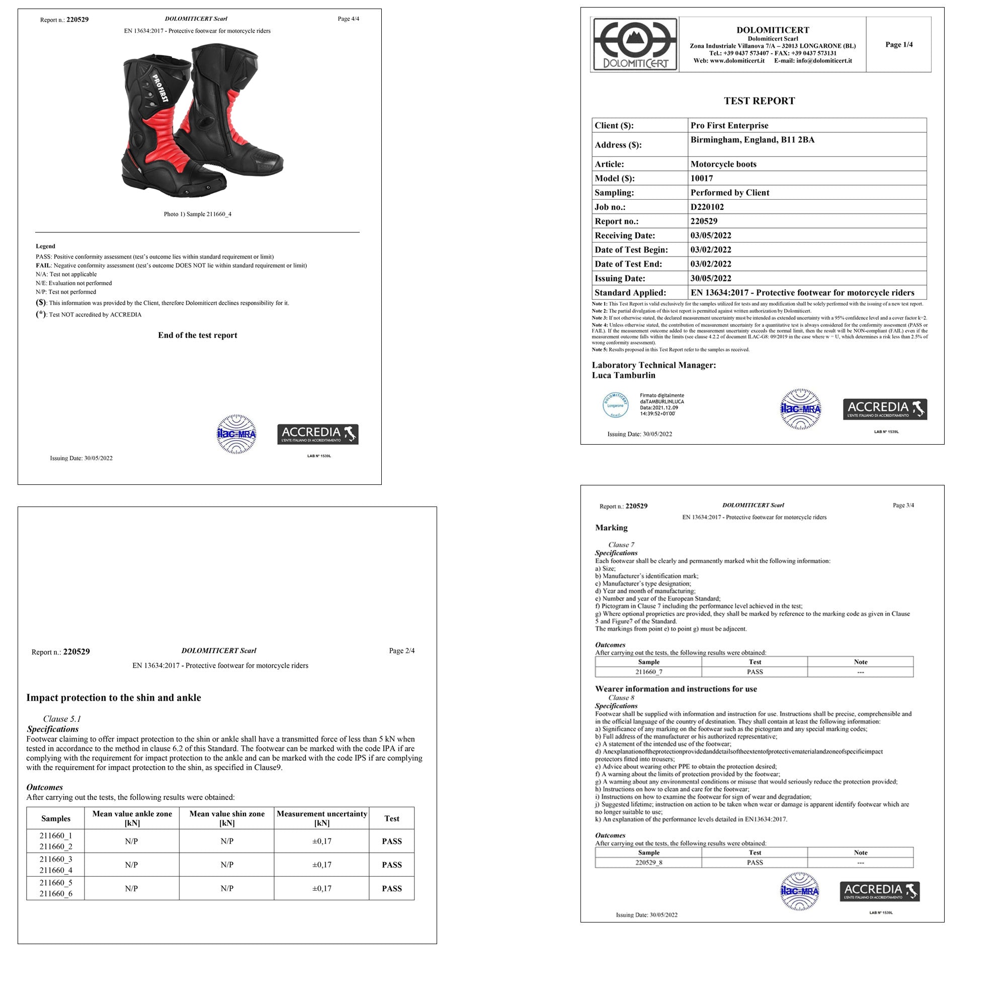 Profirst Thunder Strike Waterproof Motorcycle Racing Boots